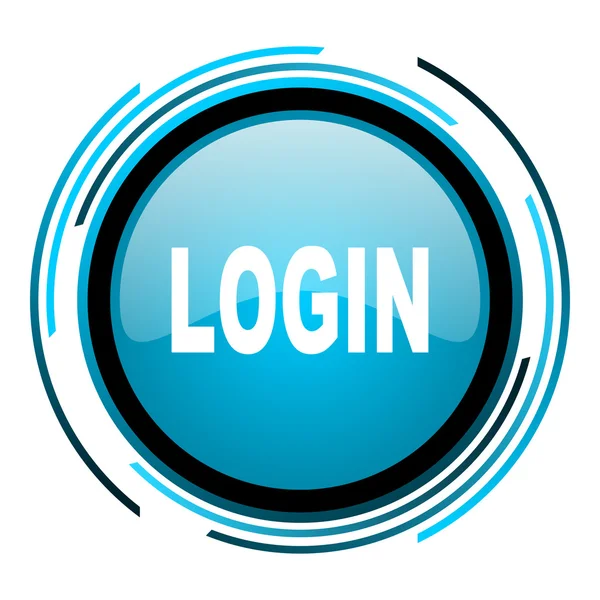 Login blue circle glossy icon — Stock Photo, Image