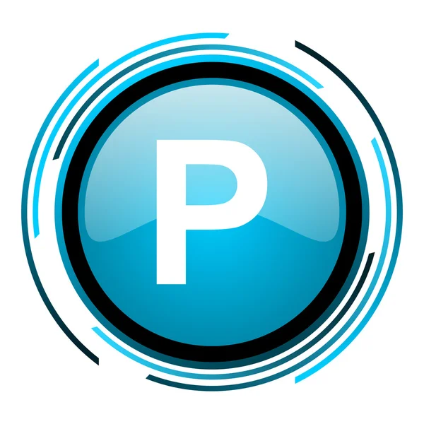 Park kék kör fényes ikon — Stock Fotó