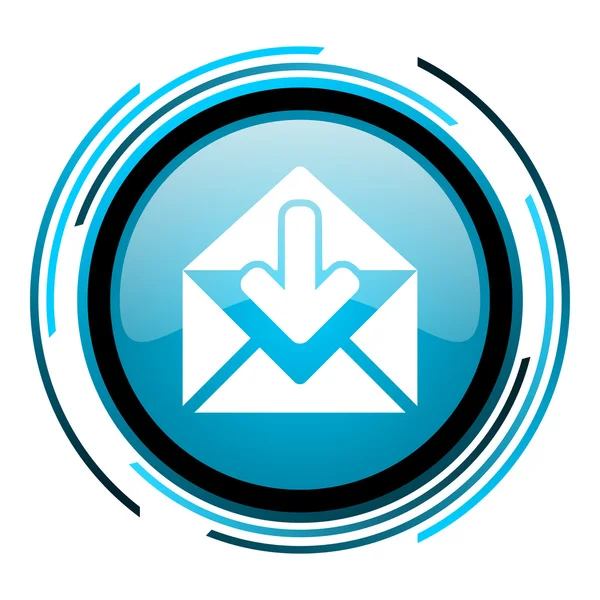 Mail blue circle glossy icon — Stock Photo, Image