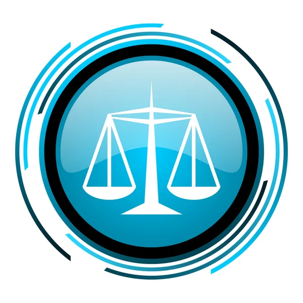 Justice blue circle glossy icon — Stock Photo, Image