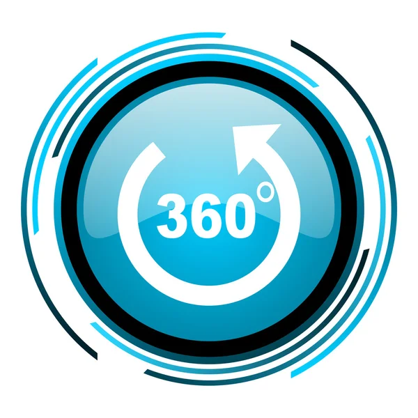 Panorama modrý kruh lesklý ikona — Stock fotografie