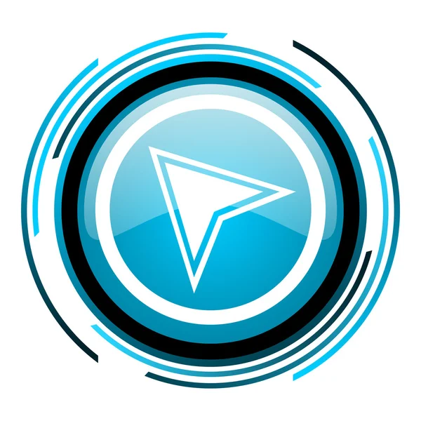 Navigation blue circle glossy icon — Stock Photo, Image