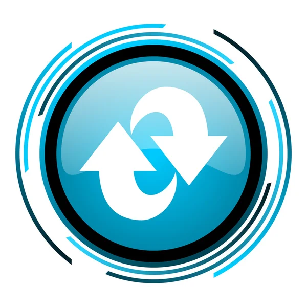 Rotate blue circle glossy icon — Stock Photo, Image