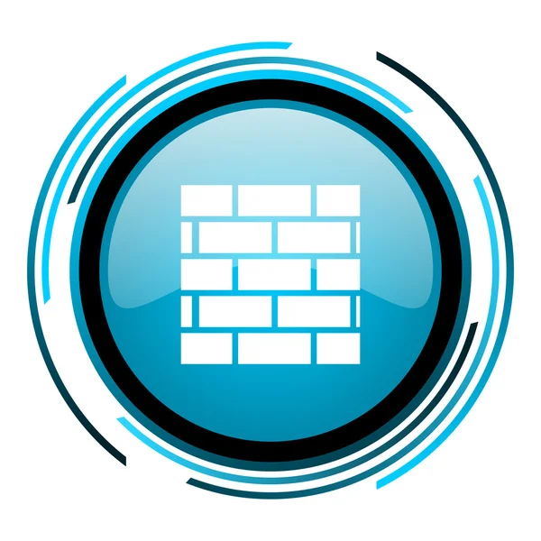 Firewall blue circle glossy icon — Stock Photo, Image