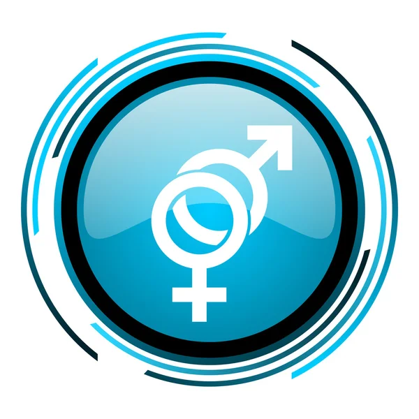 Sex blue circle glossy icon — Stock Photo, Image