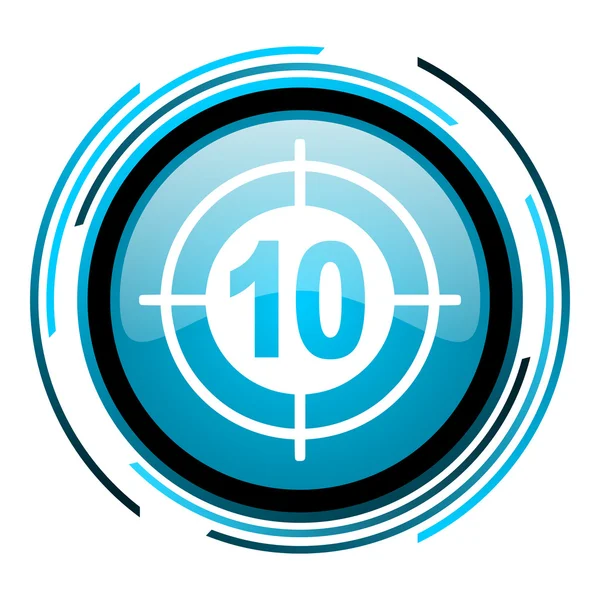 Target blue circle glossy icon — Stock Photo, Image