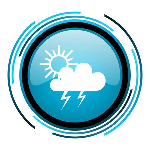 Wettervorhersage blauer Kreis glänzendes Symbol — Stockfoto