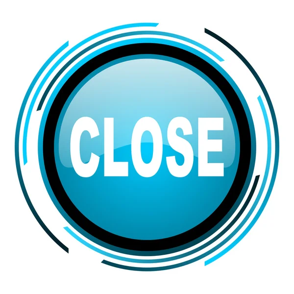 Close blue circle glossy icon — Stock Photo, Image