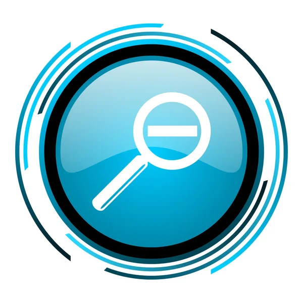 Förstoring blå cirkel blanka ikonen — Stockfoto