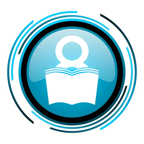 Book blue circle glossy icon — Stock Photo, Image