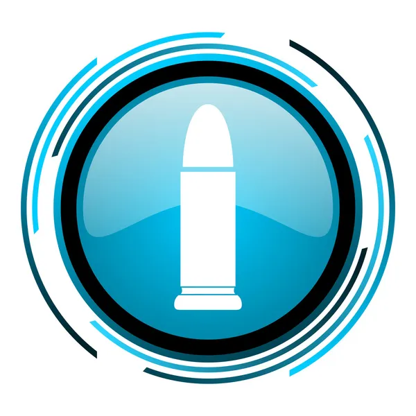 Ammunition blue circle glossy icon — Stock Photo, Image