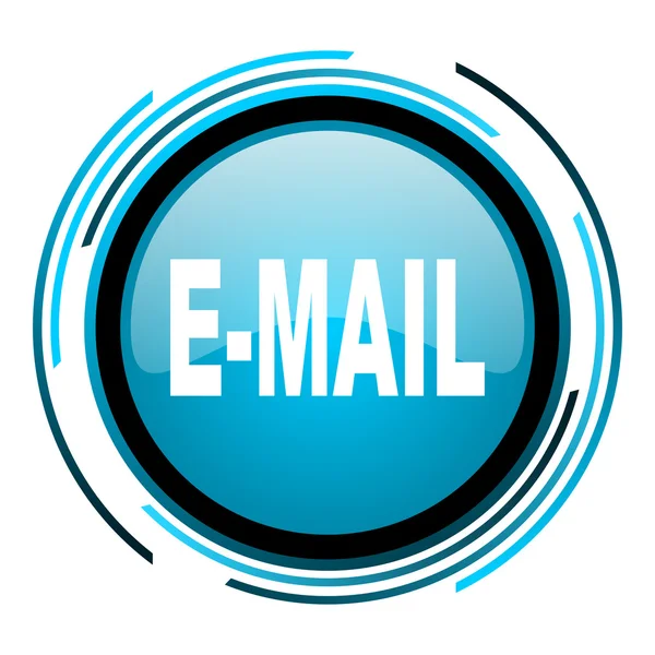 Mail círculo azul ícone brilhante — Fotografia de Stock