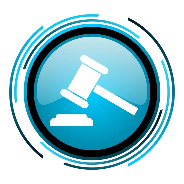 Law blue circle glossy icon — Stock Photo, Image