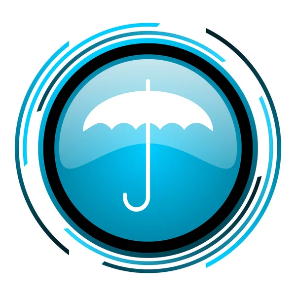 Umbrella blue circle glossy icon — Stock Photo, Image