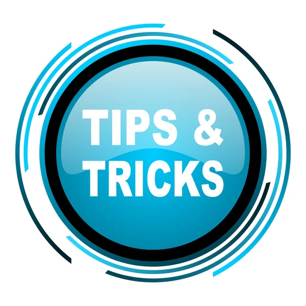 Tips blue circle glossy icon — Stock Photo, Image