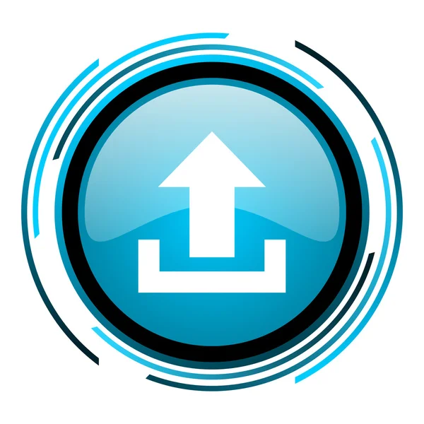 Upload blue circle glossy icon — Stock Photo, Image