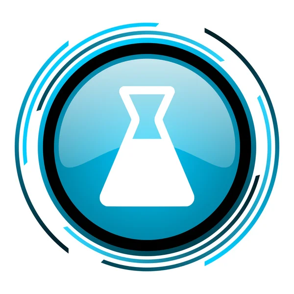 Chemia koło niebieski ikona — Zdjęcie stockowe