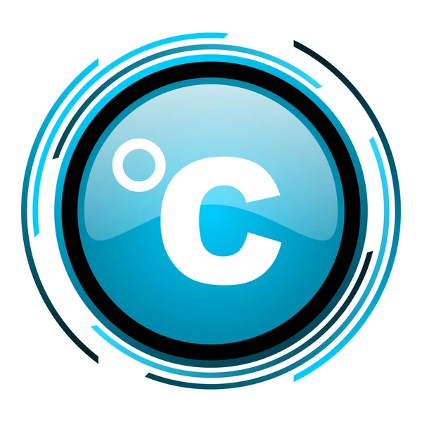 Celsius blue circle glossy icon — Stock Photo, Image