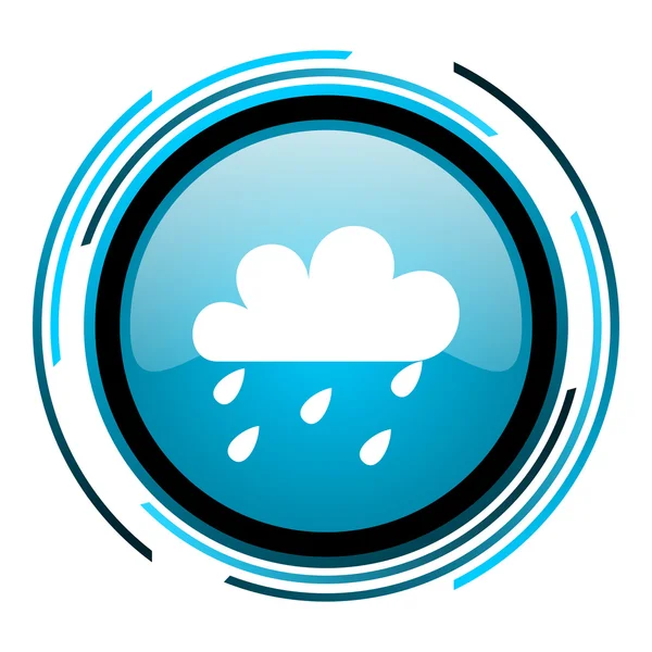 天気予報ブルー サークル光沢のあるアイコン — ストック写真