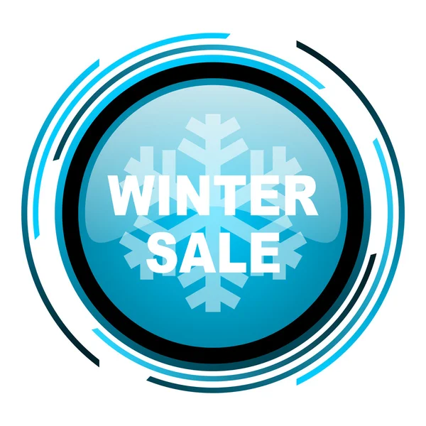 Winter sale blue circle glossy icon — Stock Photo, Image