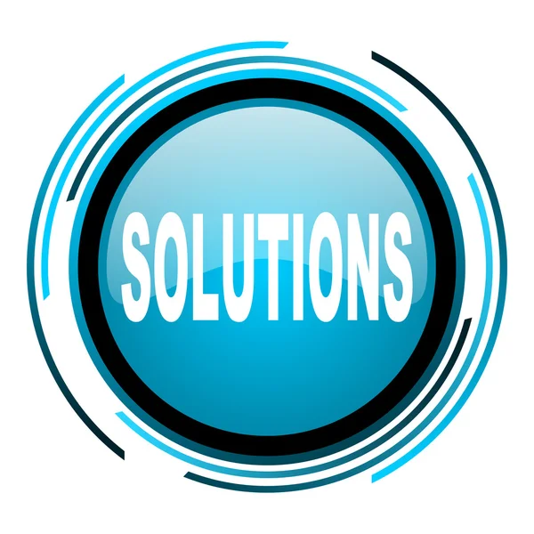 Solutions blue circle glossy icon — Stock Photo, Image