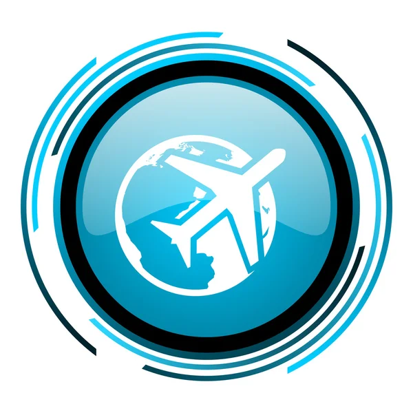 Resor blå cirkel blanka ikonen — Stockfoto