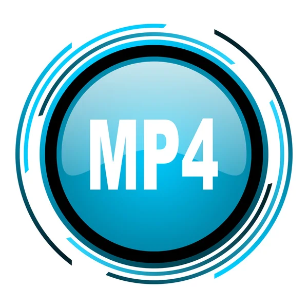 Mp4 blue circle glossy icon — Stock Photo, Image