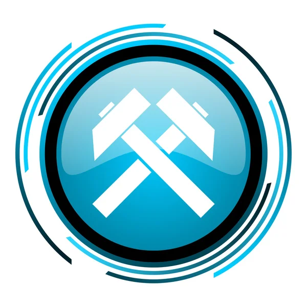 Gruvdrift blå cirkel blanka ikonen — Stockfoto