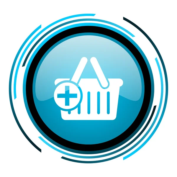 Shopping cart blue circle glossy icon — Stock Photo, Image