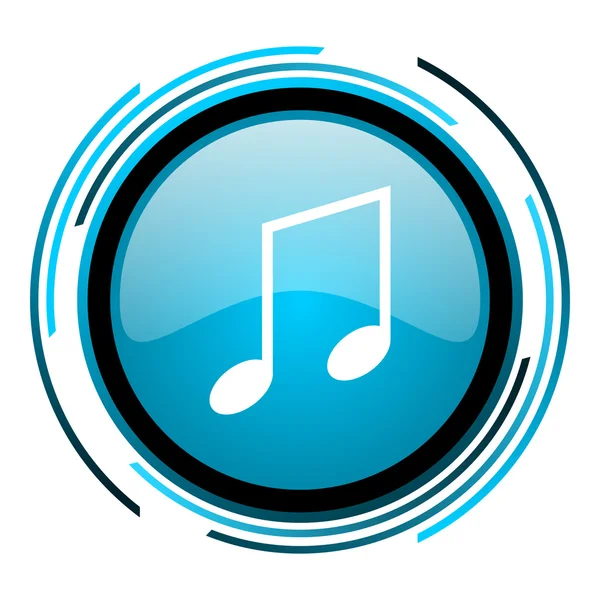 Musik blå cirkel blanka ikonen — Stockfoto