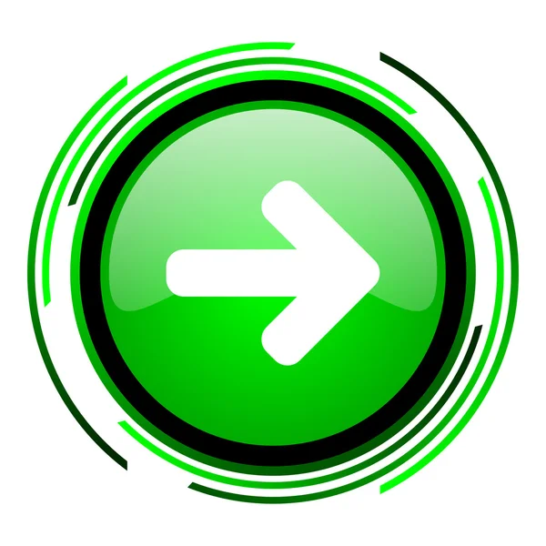 Arrow right green circle glossy icon — Stock Photo, Image