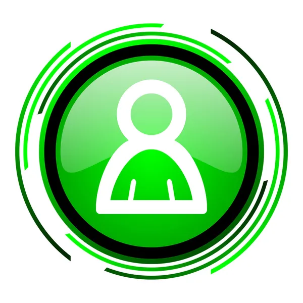 Účet zeleného kruhu lesklý ikona — Stock fotografie