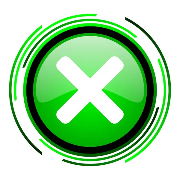 Cancel green circle glossy icon — Stock Photo, Image