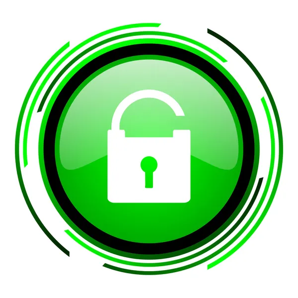 Padlock green circle glossy icon — Stock Photo, Image