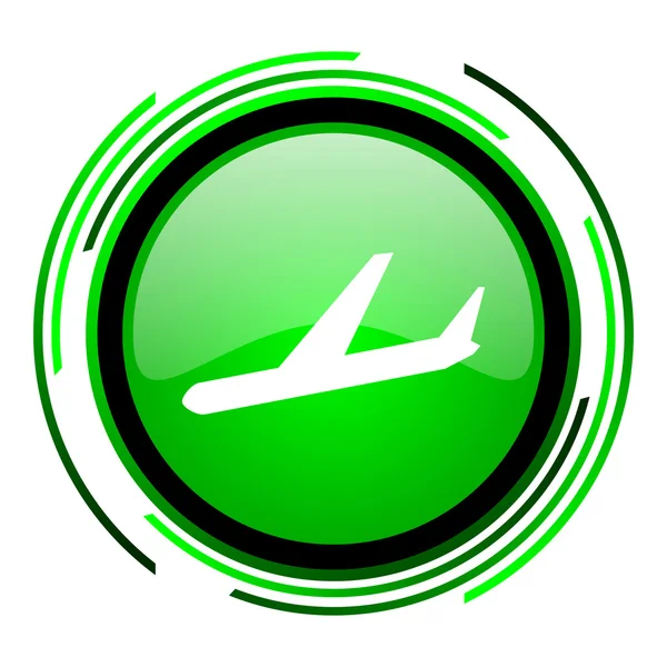 Planet grön cirkel blanka ikonen — Stockfoto