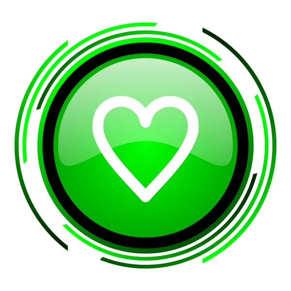 Heart green circle glossy icon — Stock Photo, Image