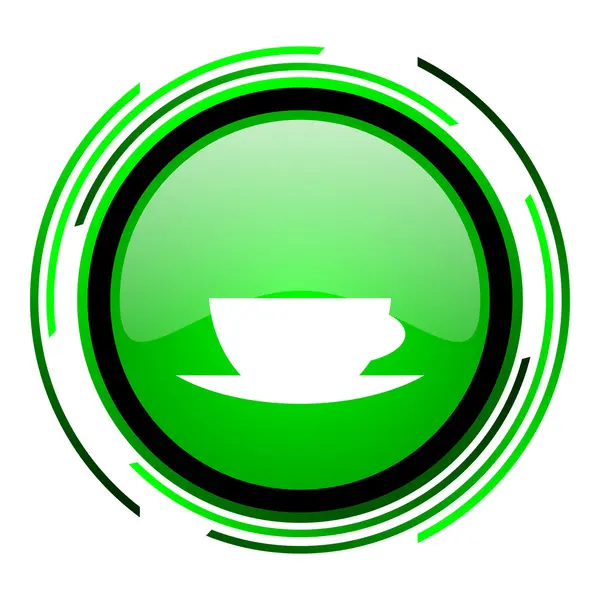 Coffee cup green circle glossy icon — Stock Photo, Image