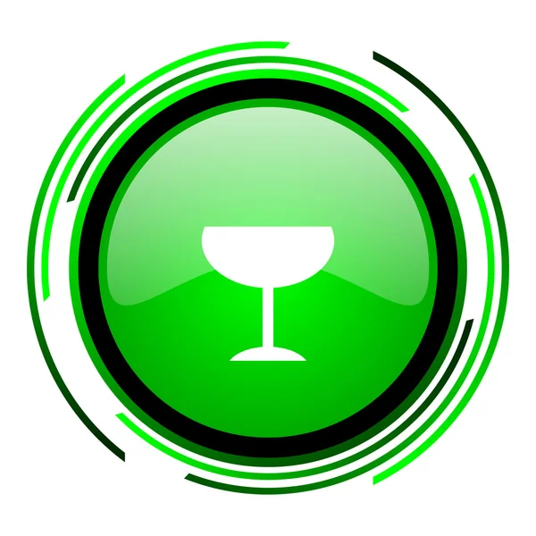 Glass green circle glossy icon — Stock Photo, Image