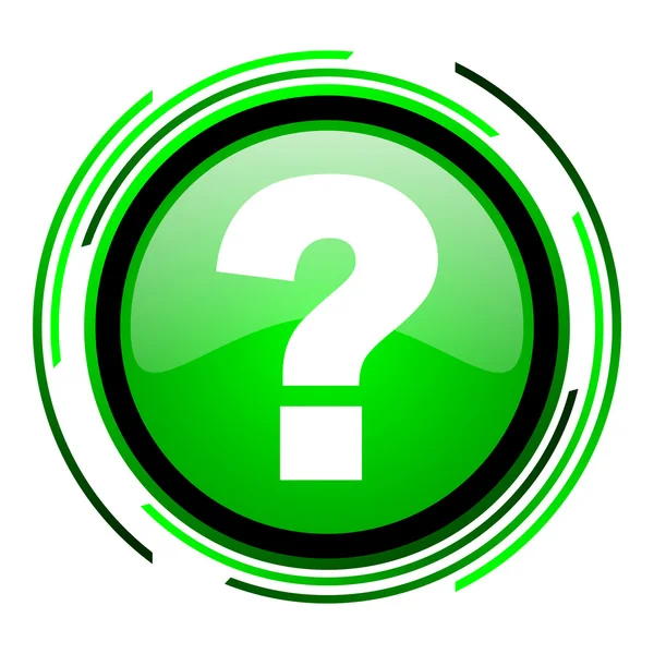 Question mark green circle glossy icon — Stock Photo, Image