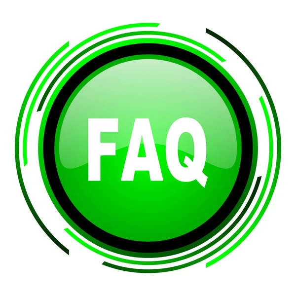 Faq green circle glossy icon — Stock Photo, Image