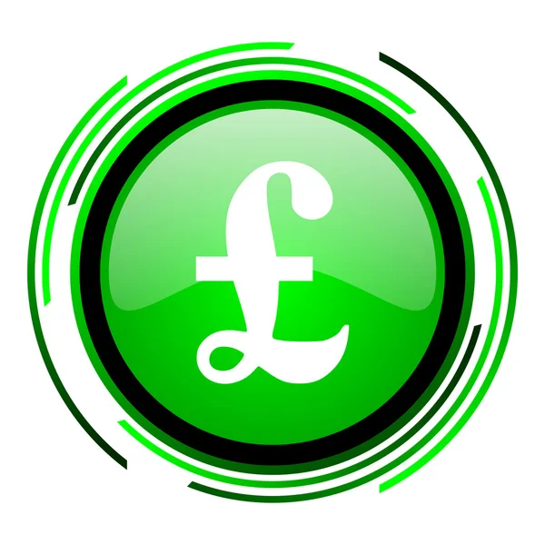 Pound green circle glossy icon — Stock Photo, Image