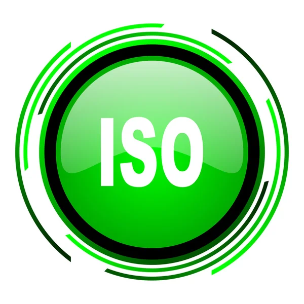 ISO groene cirkel glanzende pictogram — Stockfoto