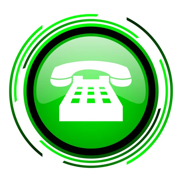 Phone green circle glossy icon — Stock Photo, Image