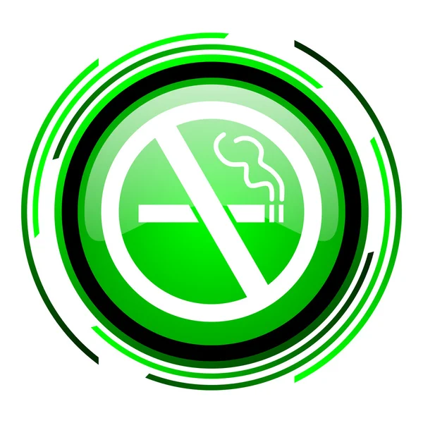 No fumar círculo verde icono brillante — Foto de Stock