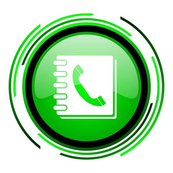 Phonebook green circle glossy icon — Stock Photo, Image