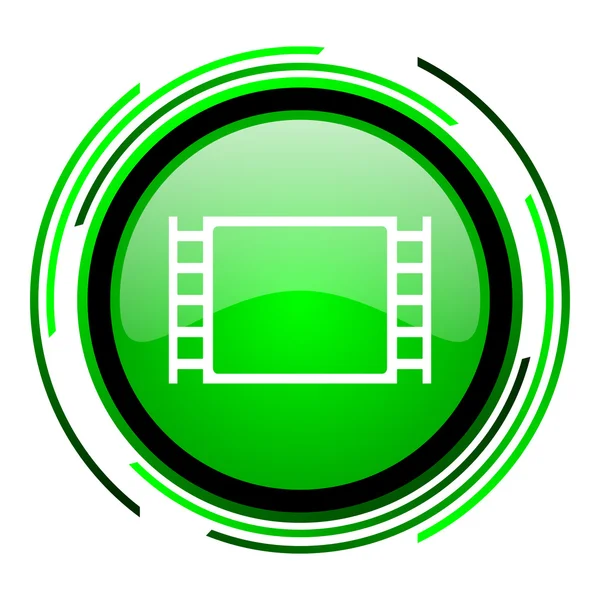 영화 녹색 원 광택 아이콘 — 스톡 사진