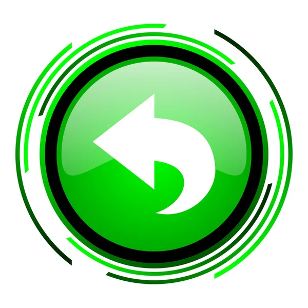 Back green circle glossy icon — Stock Photo, Image