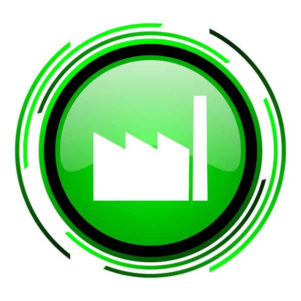 Industria círculo verde icono brillante — Foto de Stock