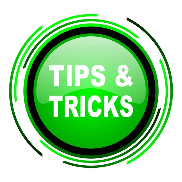 Tips groene cirkel glanzende pictogram — Stockfoto