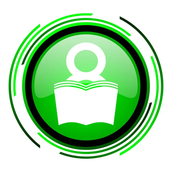 Book green circle glossy icon — Stock Photo, Image